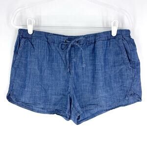 J.Crew Factory Lightweight Chambray Draw String Shorts Blue Size Medium